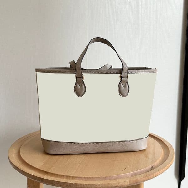 Designer bag 2024 Mini Tote with Brown Leather Cotton Hemp ing, Large Capacity Fashion Versatile Shoulder Bag