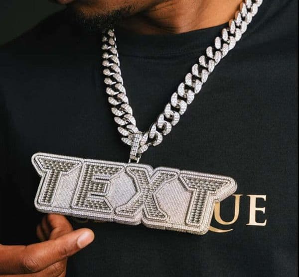 pendant hip hop Jewelry silver VVS Moissanite Diamond Letter and Number Customized Iced Pendant