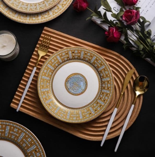 New Ceramic Plate Plate Cutlery European Household Plate Set Creative Fruit Plate Dish Ceramic Plate