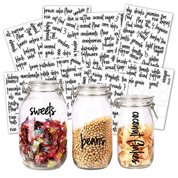 Pantry Labels 168 Pantry bottles and cans storage stickers waterproof oil-proof seasoning label stickers