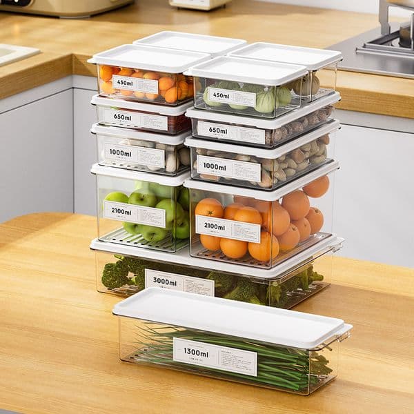 Yimijia crisper transparent plastic box refrigerator special refrigerated sealed food grade storage box commercial with lid