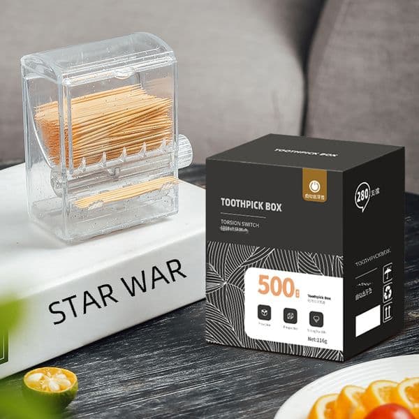 Creative vending machine toothpick box transparent home toothpick bottle daily rotating automatic toothpick holder portable toothpick jar
