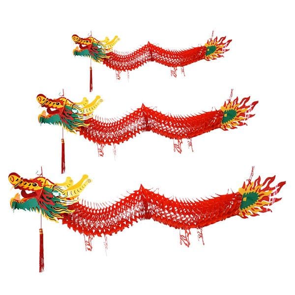 Dragon-shaped lantern paper dragon hanging decorations Spring Festival Dragon Boat Festival supermarket decoration flower dragon lantern dragon year of the dragon plastic paper dragon wholesale