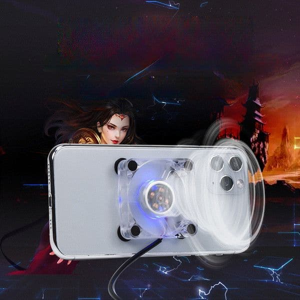 Mobile phone tablet computer cooling fan USB port line length 1.2 meters blue indicator light cooling God suction cup fan