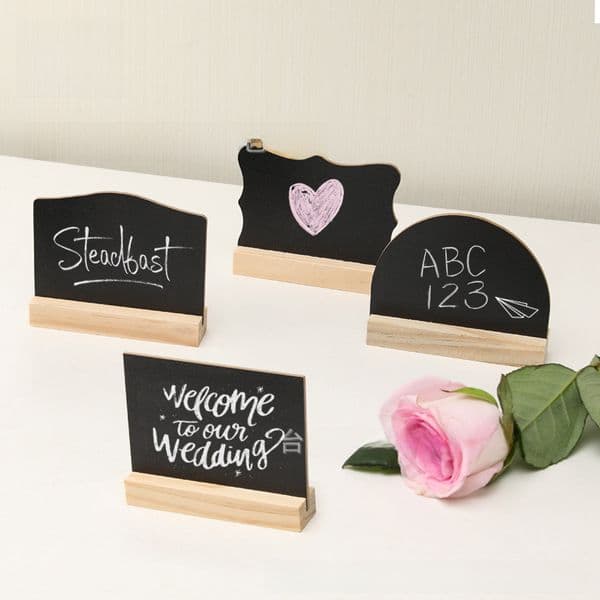 Wooden Double-sided Small Blackboard Ornaments Double-sided Blackboard Message Board Crafts Home Decoration Hotel Bar Desk Writing Board