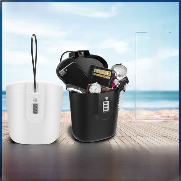 CH-818 new portable beach bucket password box storage box outdoor mini mobile phone wallet key safety box
