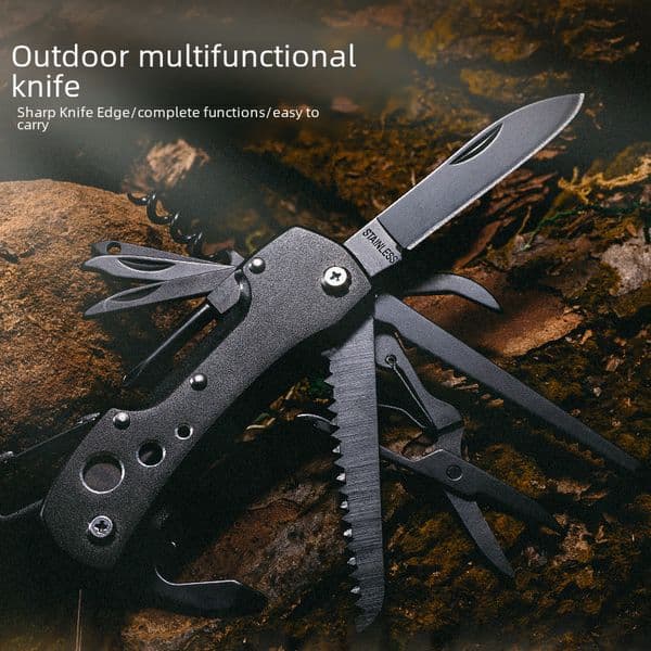 Hongfeng multi-functional knife outdoor tool knife folding multi-purpose combination knife scissors stainless steel emergency equipment knife tool