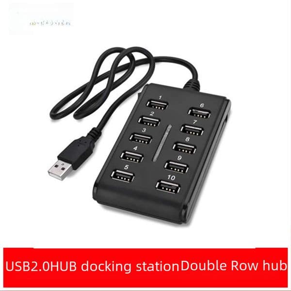 USB2.0HUB docking station computer ten hub splitter double row ten usb2.0hub with switch