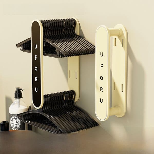 Retractable clothes hanger storage artifact punch-free household balcony wall hanging clothes hanger organizing rack multifunctional storage rack