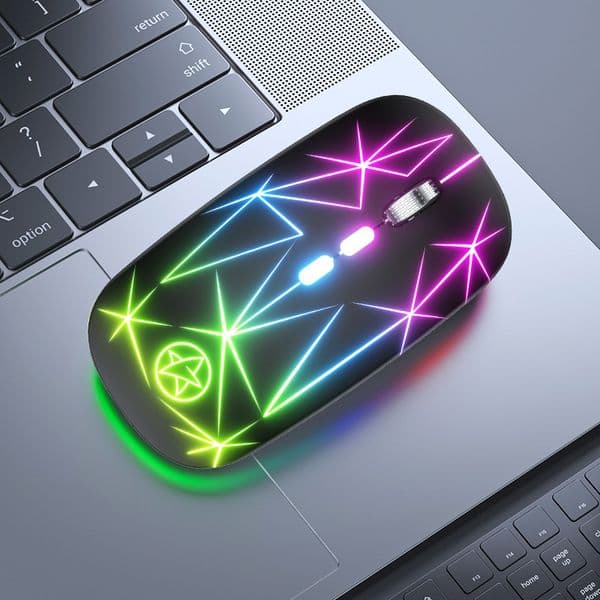 A20 wireless Bluetooth mouse dual-mode luminous charging RGB game Office 5-key metal wheel cross-border private model