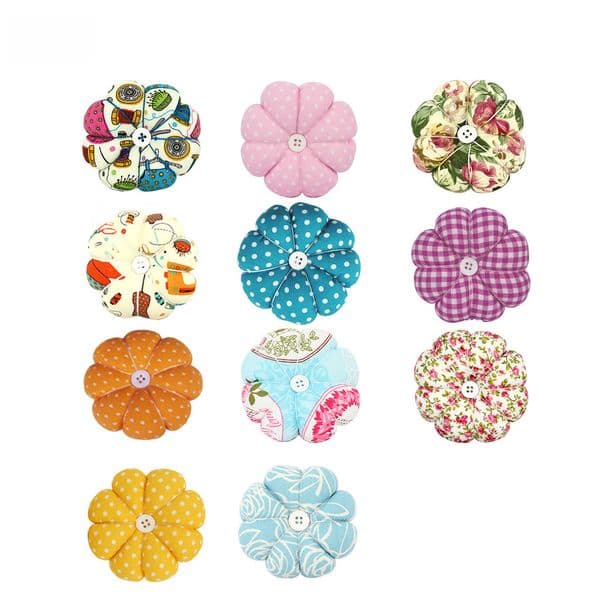 Fabric Pin Pad Tool European Style Pumpkin Pin Bag Flower Wrist Pin DIY Handmade Female Red Pin Inserter