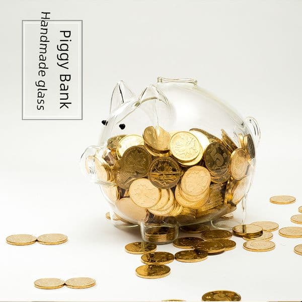 Creative High Borosilicate Glass piggy coin piggy bank can only enter the piggy bank children's gift holiday ornaments
