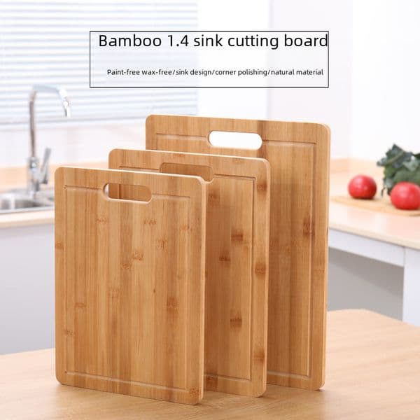 Xiaoma factory solid wood bamboo cutting board sink cutting board vegetable cutting board household thickened handle cutting board wholesale