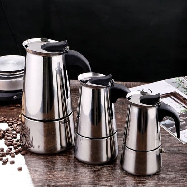 Household Stainless Steel Coffee Pot Italian Mocha Pot Coffee Pot Cross-border Hot European Style Espresso Appliances