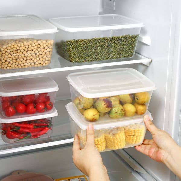 Food grade storage box for refrigerator portable bento lunch box vegetable and fruit frozen sealed box with lid