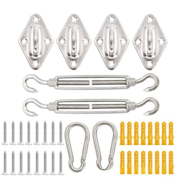 Stainless Steel Door Buckle Four Corner Sunshade Sail Accessories Stainless Steel Diamond Buckle Flower Basket Screw Awning Accessories