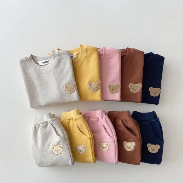 Fashion Toddler Boys Fall Clothes Sets Baby Girl Clothing Set Kids Sports Bear Sweatshirt Pants 2Pcs Suits Outfits 220307