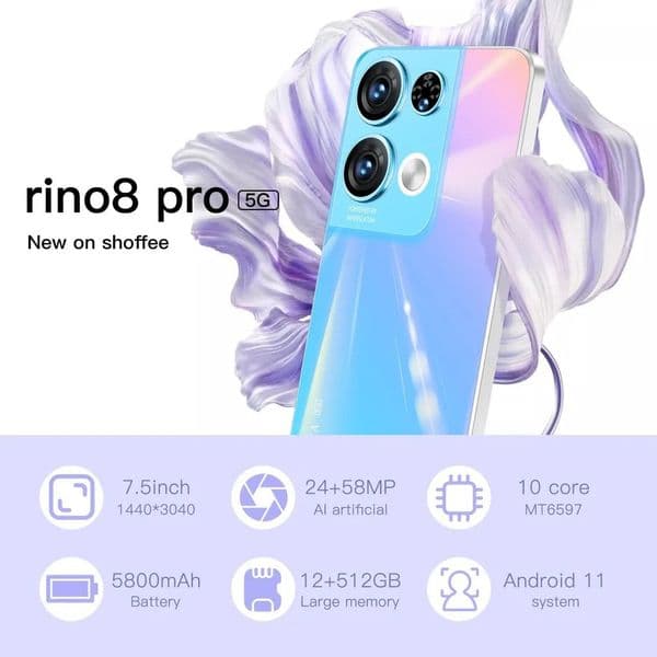 new rino8 pro crossborder smartphone 7 5inch large screen 2 16 android 8 1 foreign trade mobile phone reno8