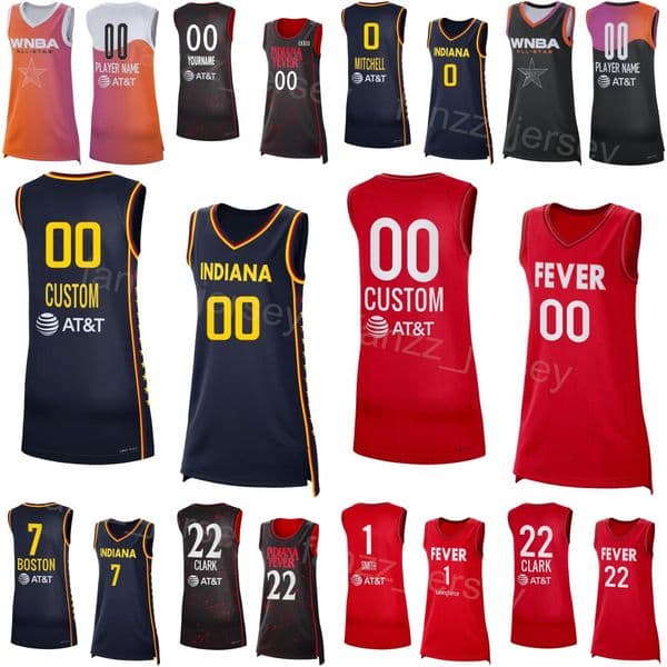 Womens 2024 WNBA Indiana Fever Basketball Jersey Sleeveless Polyester Breathable Quick Dry Sports