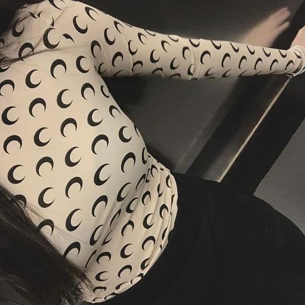 Designer Womens T Shirts Feminine Clothes Sexy Moon Shirt Summer T Shirts Fashion Priting Long Sleeve Graphic Tee