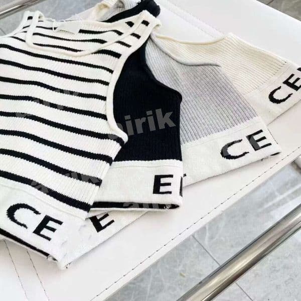 Designer Womens Tank Tops T Shirts Summer Women Tops Tees Crop Top Embroidery Sexy Off Shoulder Black Casual Sleeveless Backless Top Shirts Solid Stripe Color Vest
