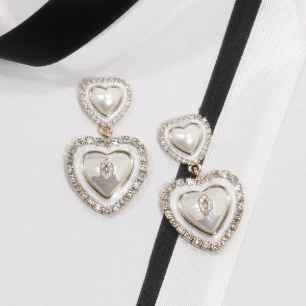 Classic Designer Fashion Brand Simple stud Earring C For Woman Letter Diamond Pearl Gold Hoop Earing Heart Women Cclies Earrings 878