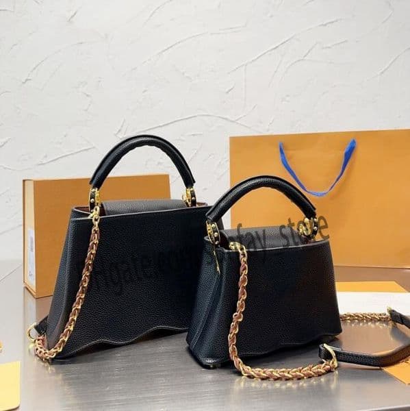 Hanbbags fashion Capucines Bb Purse Luxury Designer Tote Bags Women With Gold Chains Hardware Accessories Shoulder Crossbody Bag Wallet