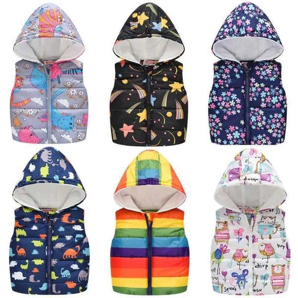 Baby boy girl vest hooded jacket children hooded Christmas clothing children autumn warm winter coatW240724