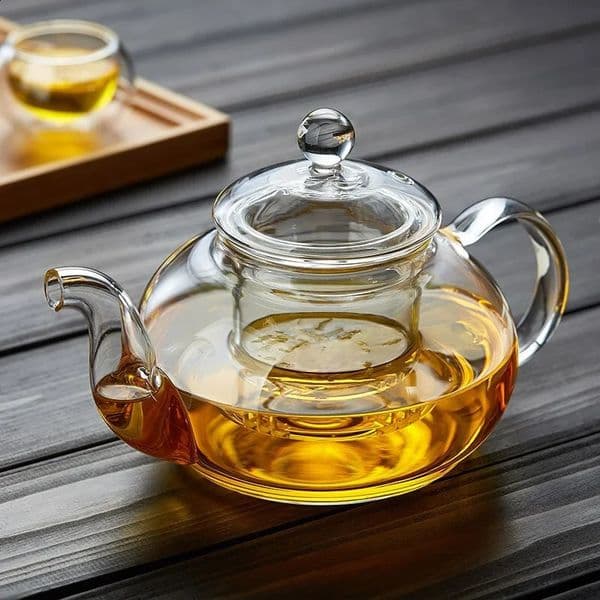 400ml1000ml Filterable Heatresistant Thickened Teapot High Borosilicate Flower Pot Heatable Glass Tea Set 240726
