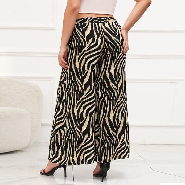 New best-selling oversized leopard print wide leg pants with loose and casual styleF727#48 ddmymarket