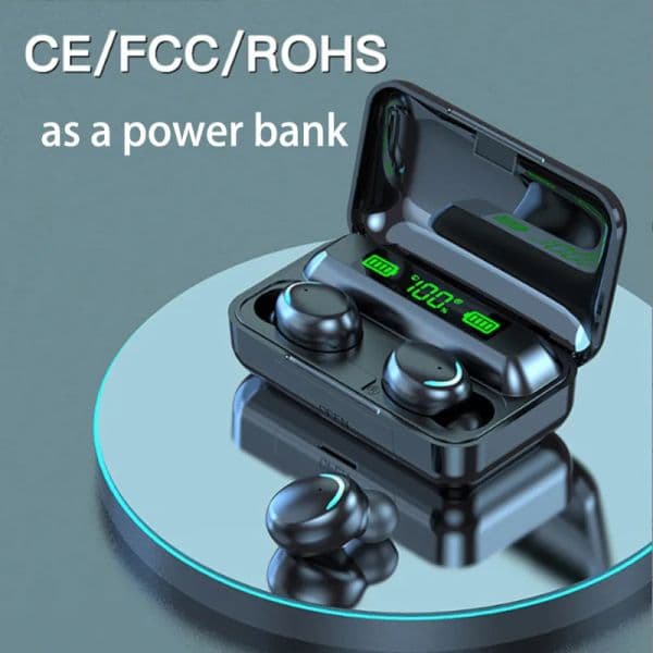 F9-5C Bluetooth Earphones with High Power TWS Wireless Mini in Ear Bluetooth Earphones Can Be Used As A Power Bank