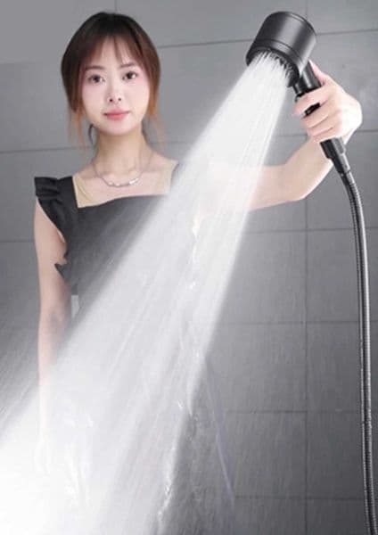 New large flow 3-mode high-pressure water-saving shower head with filter spa massage deluge faucet spray bathroom accessoriesW240730