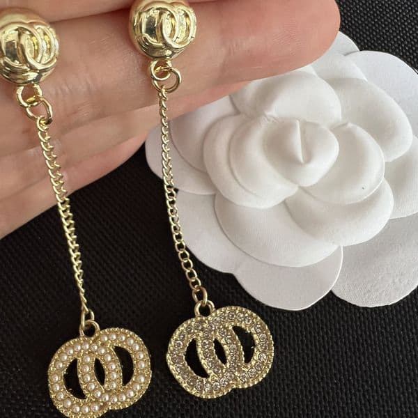 Designer Earrings Diamond Dangle Earrings letter Stud 18K Gold Plated Earrings Womens Jewelry Wedding Party Gifts