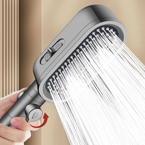 3 modes of shower head with stop button flow adjustable high-pressure water boost shower head built-in filter bathroom accessoriesW240730