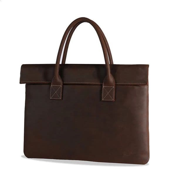 vintage large capacity Business genuine leather briefcase men leather laptop bag 240731