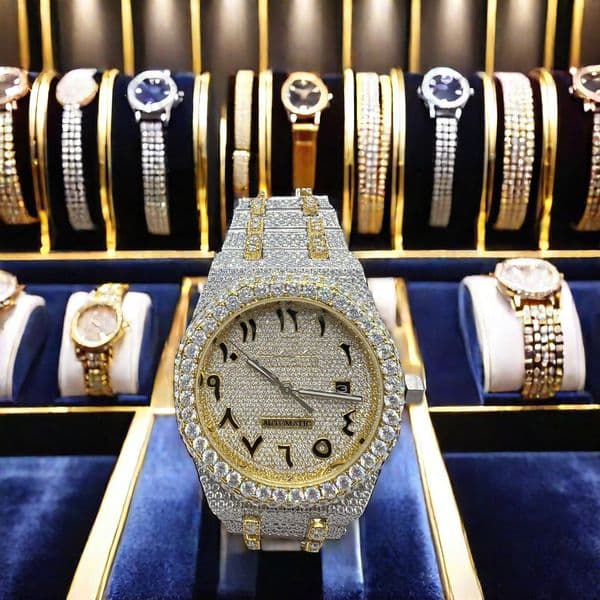 Hip Hop Crafted Moissanite Dia Stylish Jewelry With VVS Clarity Fashion Wrist Wear Watch For Men Party Gift