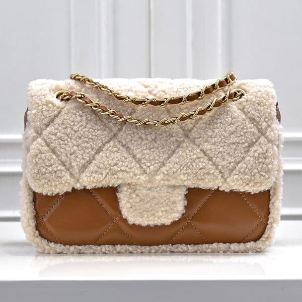 Designer bag teddy bag Women Luxurys Real Leather Handbags Classic Crossbody Flap Bag Quilted plush Shoulder Bags