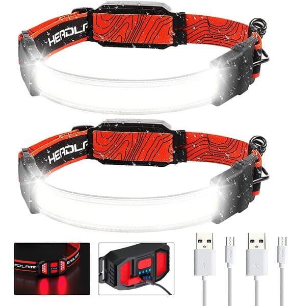 Led Headlamp Rechargeable Headlamps COB Flashlight Waterproof Headlight Head Lamp Light for Fishing Running Camping