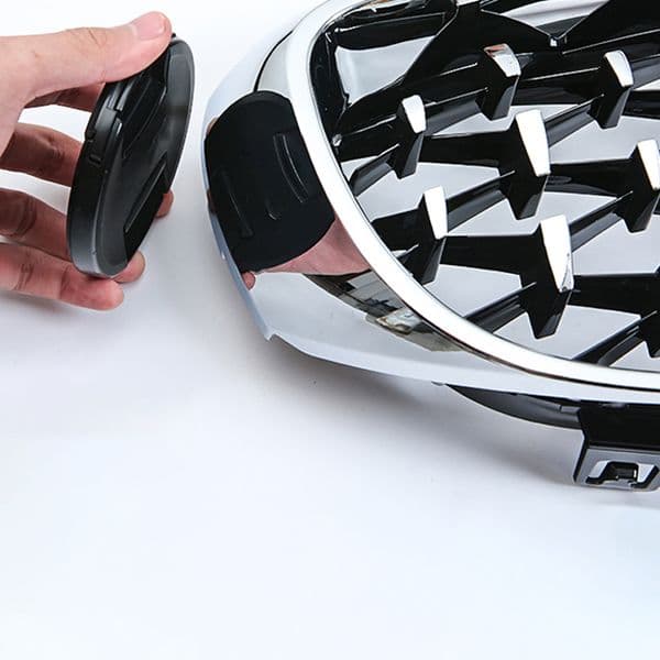 Diamond Car Front Bumper Kidney Grille Racing Grill Gloss Black Grilles Grills Trim For BMW X2 F39 2018-2022 ABS New Accessories