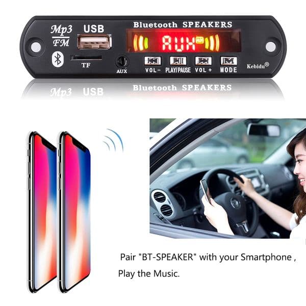 6W Amplifier DIY MP3 WMA WAV APE FLAC Decoder Board 12V 3W Bluetooth 5.0 Call Recording USB TF FM Radio Mp3 Music Player Speaker