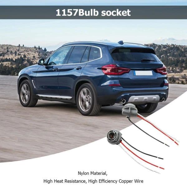 2pcs 1157 Bulb Socket BAY15D Lamp Holder 12V Adapter Base Connector Car Light Base LED Light Bulb Socket Wiring Connector