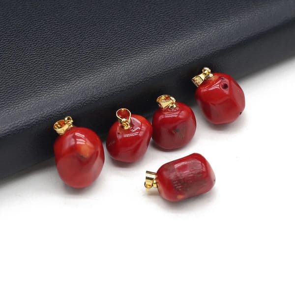 1PC Natural Sea Bamboo Multi Shape Red Coral Jewelry Pendant DIY Making Necklace Bracelet Earring Women's Jewelry Gift Wholesale