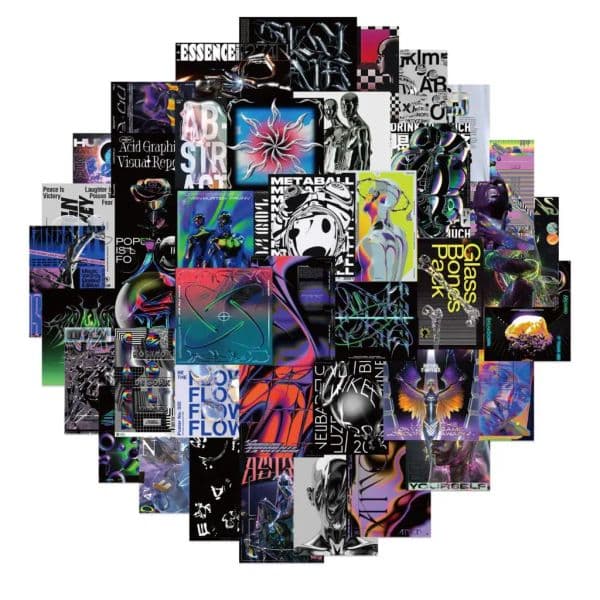 40/50PCS 2025 Dreamy Cool Stickers new Aesthetic DIY Decorative Laptop Phone Skateboard Waterproof Decals Graffiti Kid Sticker Packs