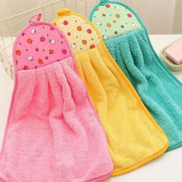Hand Towel Coral Veet Bathroom Supplies Soft Absorbent Cloth new Dishcloths 2025 Hanging Cloth Kitchen Accessories