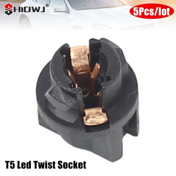 new 5Pcs Signal Lamp T5 LED Twist Socket Instrument Panel 2025 Cluster Replacement Socket Lamp Holder Base T5 Socket Car Bulbs Base