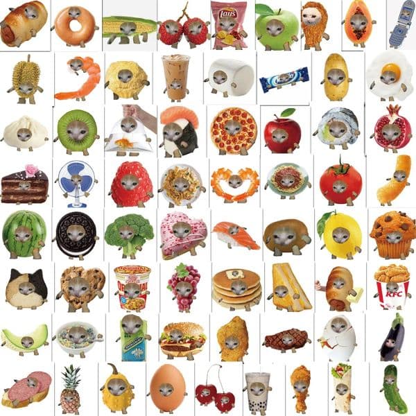 10/30/69PCS Funny Meme Cat And Food Cute Stickers Graffiti DIY Toys Lage Laptop Skateboard Suitcase Phone new Car 2025 Sticker Decals