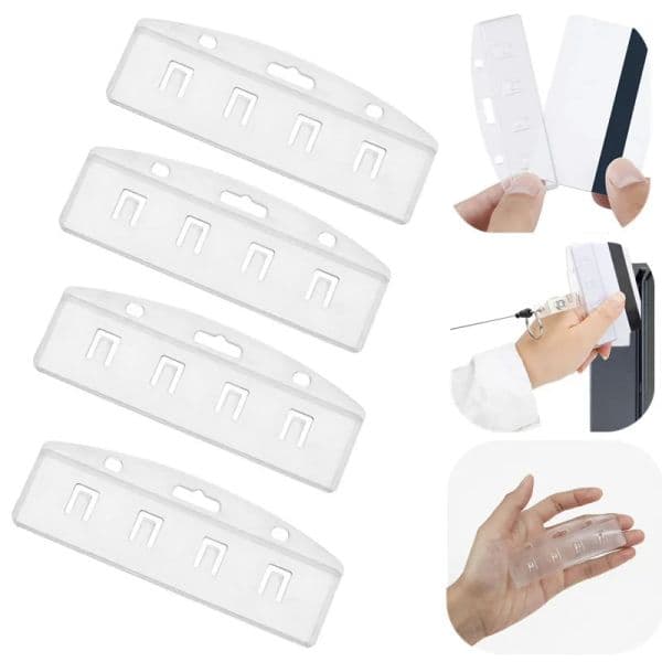 1pc Horizontal Half Card Clip Type Name Badge Holder for new Swipe Pass Work Card Accessories Cover Case ID Tag Badge 2025 Clip Holder
