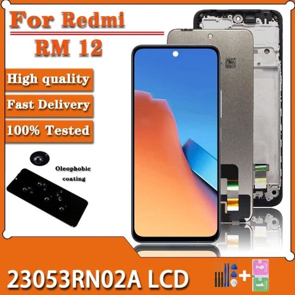 Original for Xiaomi Redmi 12 LCD 23053RN02A Display Touch Screen Digitizer Assembly for Redmi12 Display Replacement Repair Parts