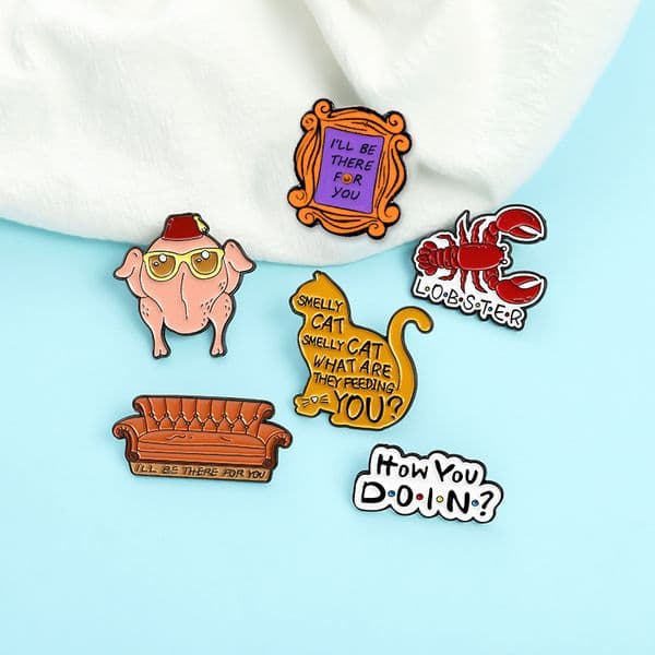 Friends How You Doin Enamel Pin Custom Smelly Cat Sofa Lobster Turkey Brooch Lapel new Badge Classic 2025 TV Jewelry Gift for Fans