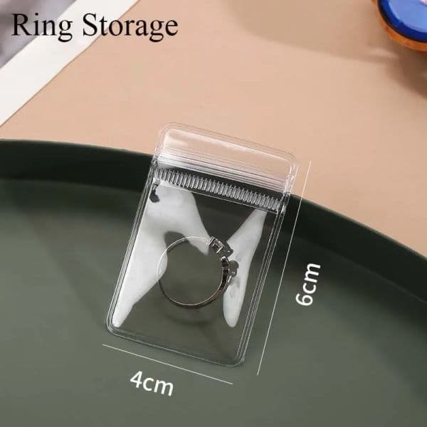 100PCS PVC Jewelry Organizer Package Bags Anti-Oxidatio Transparent Earring Bracelet Ring Necklace Packaging Storage Pouch